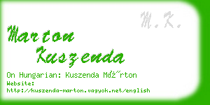 marton kuszenda business card